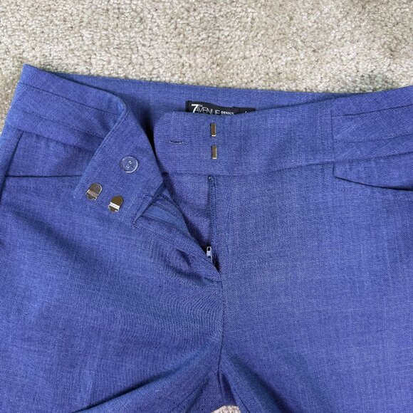 NY&Co 7th Avenue Design Studio Womens Sz 4 Blue Career Pants Stretch 31x27 E748 - Picture 3 of 13
